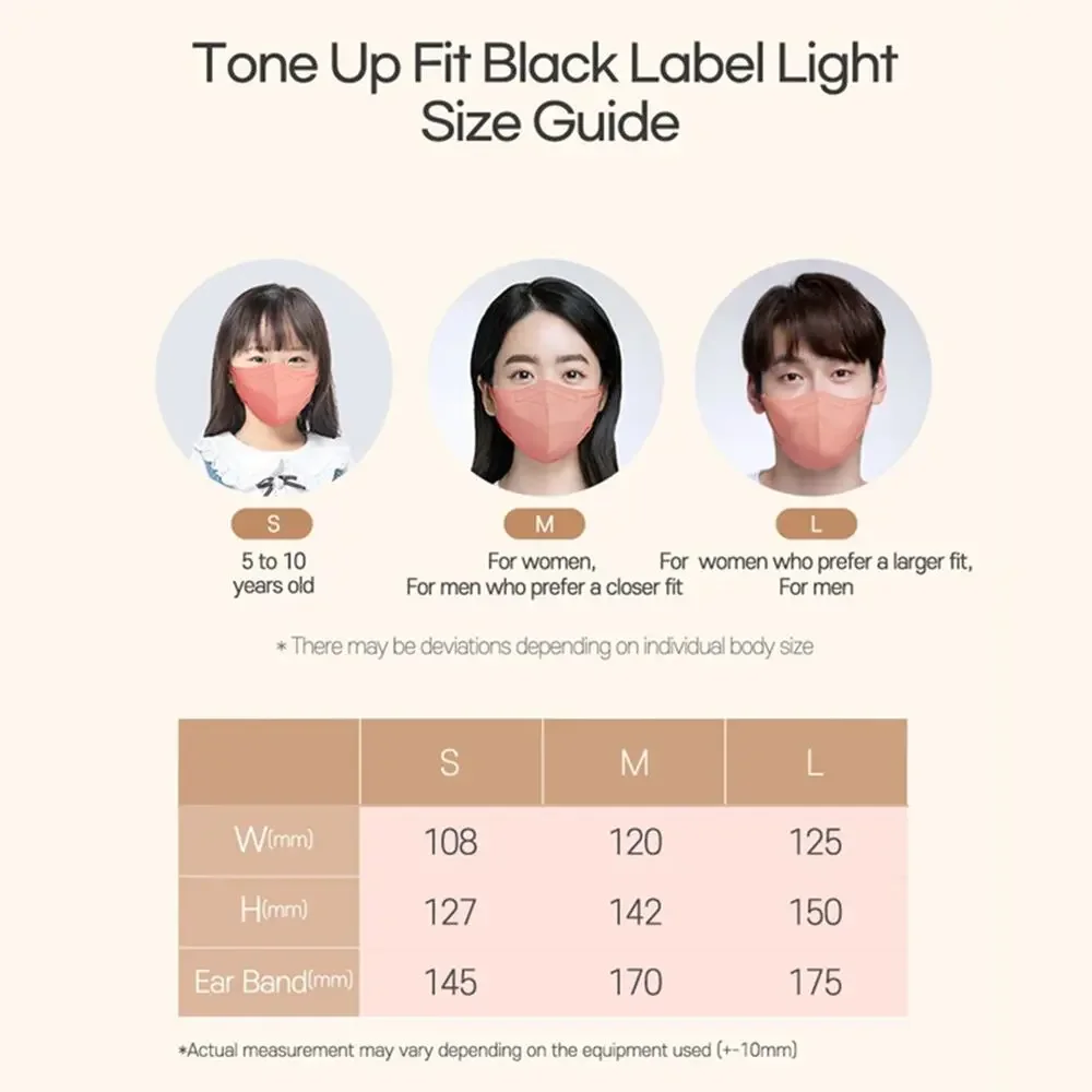 NWT 100 Charmzone Tone Up Fit Black Label KF94 Mask